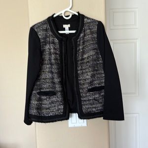 CHICO, Tweed Blazer, size 1 Chico or about an 8, Medium. Color is Black Multi